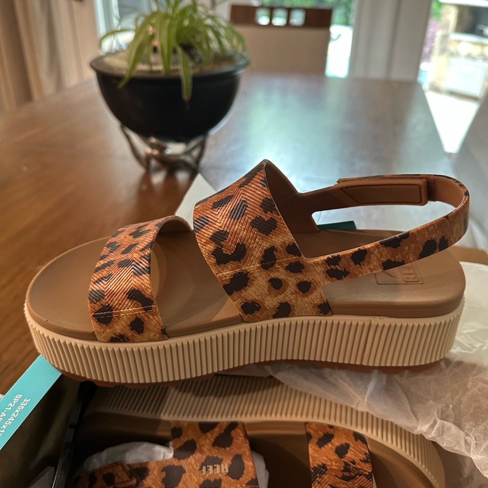 Leopard Print Platform Sandals